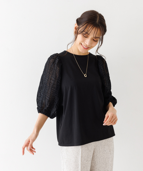 「abahouse mavie」 半袖カットソー フリー ホワイト レディース_画像9