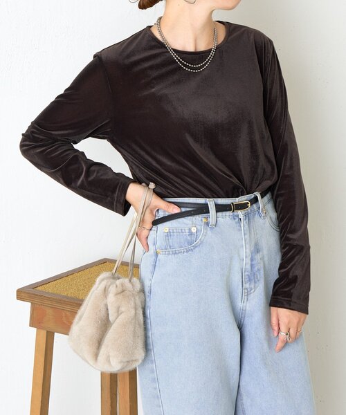 「Jena espace merveilleux」 長袖カットソー FREE グレー レディース_画像6