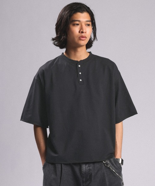 RAGEBLUE（レイジブルー） tシャツ Pigment Henry Neck T-Shirt
