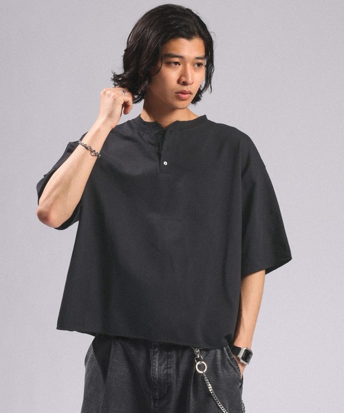 RAGEBLUE（レイジブルー） tシャツ Pigment Henry Neck T-Shirt