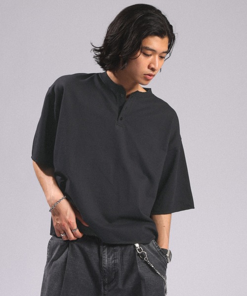 Mabling BUNNY ヘンリーネックTシャツ ズボン セット ブルー 韓国 Mabling BUNNY ヘンリーネックTシャツ ズボン セット ブルー 韓国