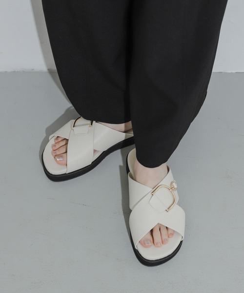 「SENSE OF PLACE by URBAN RESEARCH」 フラットサンダル SMALL アイボリー レディース_画像2