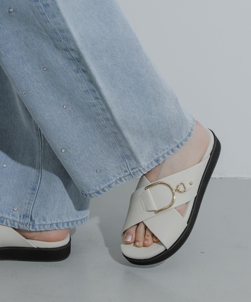 「SENSE OF PLACE by URBAN RESEARCH」 フラットサンダル SMALL アイボリー レディース_画像8