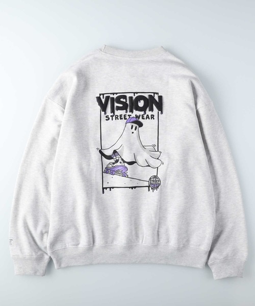 「VISION STREET WEAR」 スウェットカットソー M ダークグレー メンズ_画像3