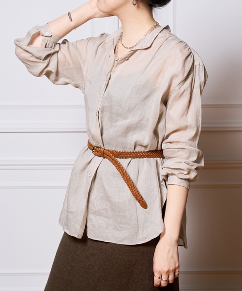 「IENA LA BOUCLE」 長袖ブラウス FREE ブラウン レディース_画像2
