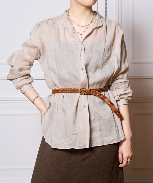 「IENA LA BOUCLE」 長袖ブラウス FREE ブラウン レディース_画像7
