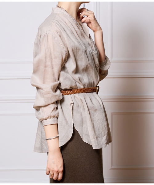 「IENA LA BOUCLE」 長袖ブラウス FREE ブラウン レディース_画像8