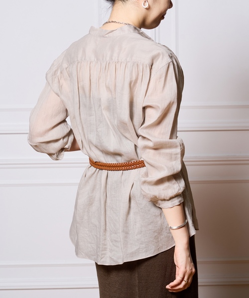 「IENA LA BOUCLE」 長袖ブラウス FREE ブラウン レディース_画像9