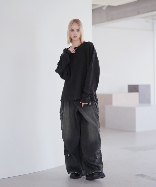 「ROCHEM」 長袖Tシャツ S ネイビー メンズ_画像6