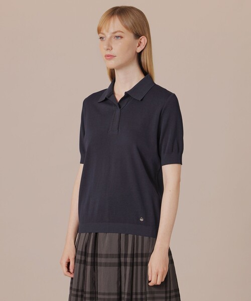 「MACKINTOSH LONDON」 半袖ポロシャツ 38 ネイビー レディース_画像6