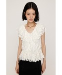 ブラウス シャツ CUT LACE FRILL...の詳細画像1