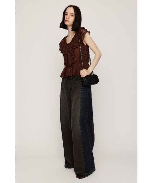 SLY（スライ） ブラウス シャツ CUT LACE FRILL TOPS カットレース