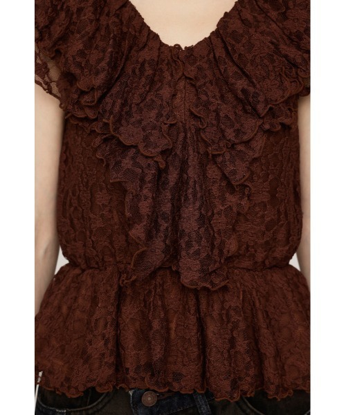 SLY（スライ） ブラウス シャツ CUT LACE FRILL TOPS カットレース