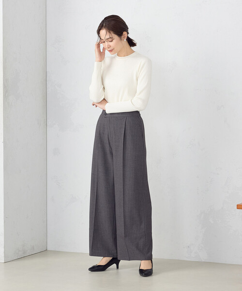 「COMME CA ISM」 スラックス MEDIUM ネイビー レディース_画像2