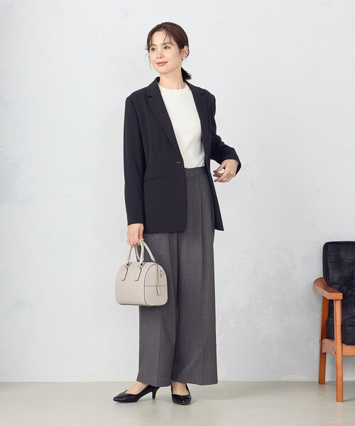 「COMME CA ISM」 スラックス MEDIUM ネイビー レディース_画像3