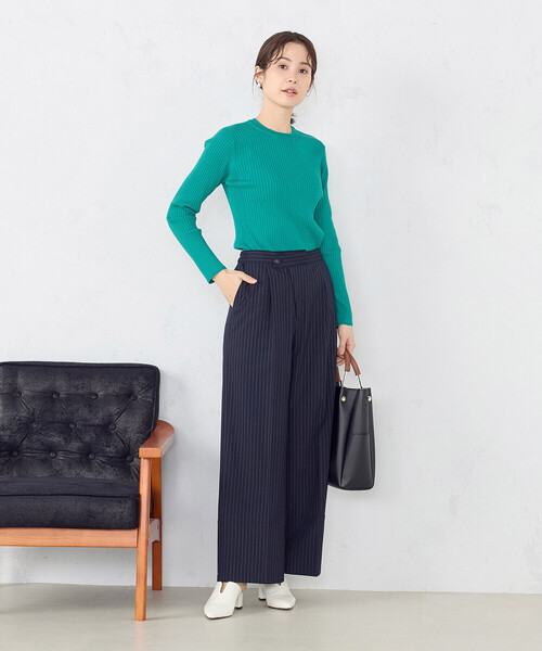 「COMME CA ISM」 スラックス MEDIUM ネイビー レディース_画像7