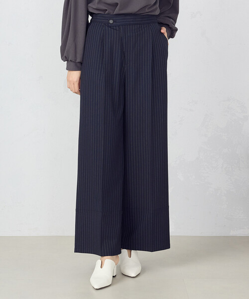 「COMME CA ISM」 スラックス MEDIUM ネイビー レディース_画像9