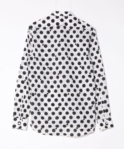「SAINT LAURENT PARIS」 ドット柄長袖シャツ 37 ホワイト メンズ_画像2