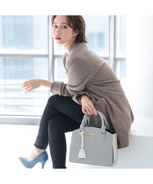 Clelia（クレリア） ハンドバッグ トリコロールカラーアコーディオン