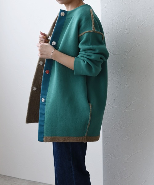 カーディガン 接結ミドル丈ニットコーディガン :59579190:ZOZOTOWN