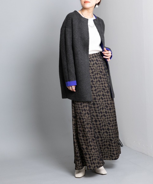 カーディガン 接結ミドル丈ニットコーディガン :59579190:ZOZOTOWN