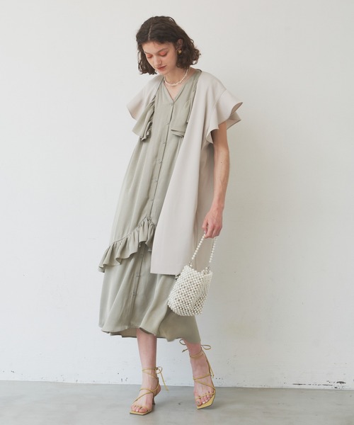 ベスト+ジレ la belle Etude - LA BELLE ETUDE  loose basic frill VEST LA BELLE ETUDE（ラベルエチュード） ベスト ジレ loose basic frill