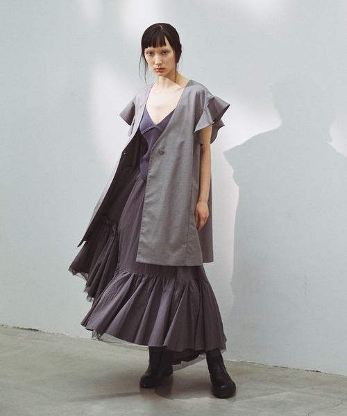 ベスト+ジレ la belle Etude - LA BELLE ETUDE  loose basic frill VEST LA BELLE ETUDE ベスト ジレ loose basic frill VEST レディース