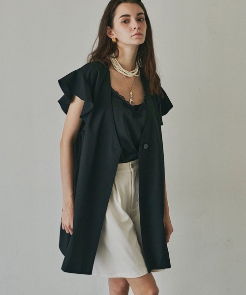 ベスト+ジレ la belle Etude - LA BELLE ETUDE  loose basic frill VEST LA BELLE ETUDE（ラベルエチュード） ベスト ジレ loose basic frill