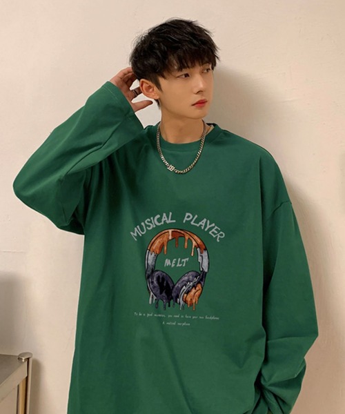 緑色 VネックTシャツ 丸ロゴ付き ローズ＆ソーンブリングVネックTシャツ -ハーレーダビッドソン公式