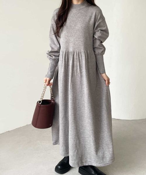 GeeRA（ジーラ） ワンピース フィット＆フレアーニットワンピース