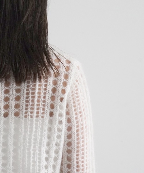 ニット セーター GANNI Mohair Lace Polo レディース メンズ GANNI ニット セーター Mohair Lace Polo レディース メンズ