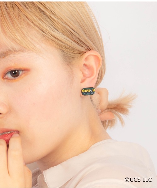 BUTTON＆CUFFLINKS ピアス ボタンアンドカフリンクス：ミニオンピアス