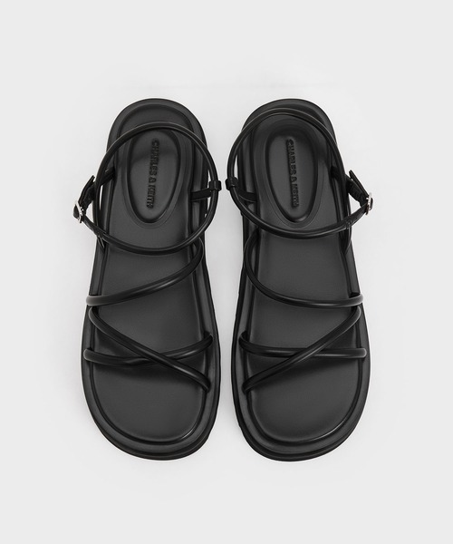 CHARLES ＆ KEITH サンダル パッフィーストラップ レディース