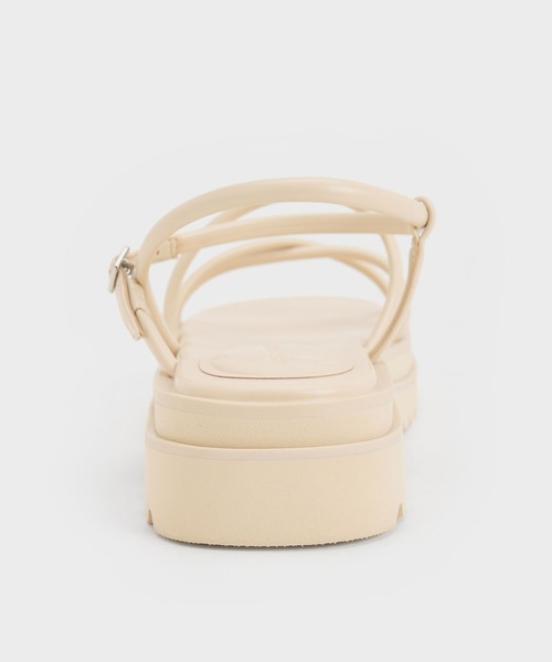 CHARLES ＆ KEITH サンダル パッフィーストラップ レディース