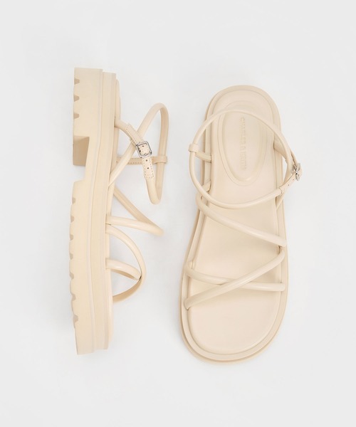 CHARLES ＆ KEITH サンダル パッフィーストラップ レディース