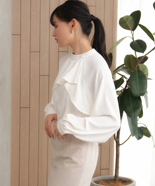 TRUDEA ブラウス シャツ アシメラッフルブラウス レディース