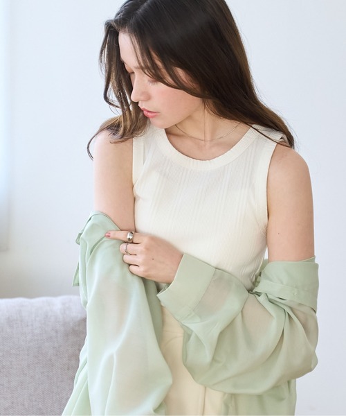vaqutau voyage ノースリーブス トップス セール】WEGO/ハーフZIPノースリーブトップス（タンクトップ