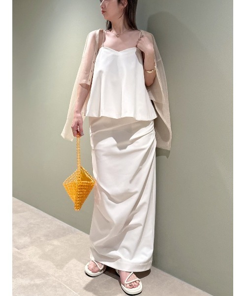 スカート ウォッシャブルギャザーペンシルスカート レディース  