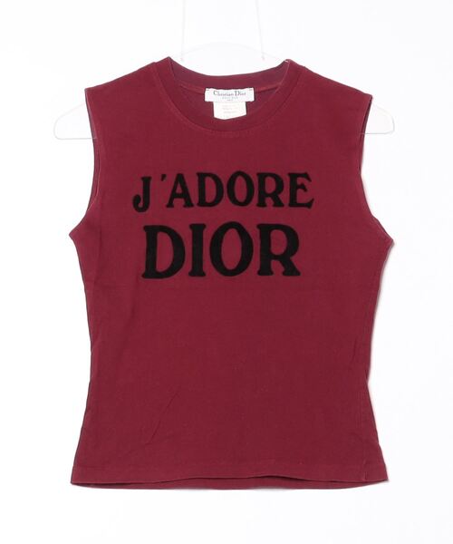 Christian Dior」 ノースリーブトップス 6 レッド レディース 