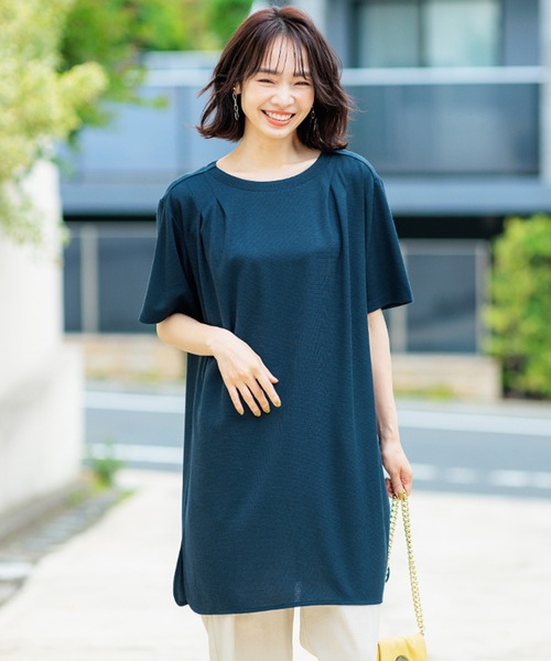 12 COHINA ワッフルタックデザインワンピース COHINA ランダムワッフルタックデザインワンピース Regular