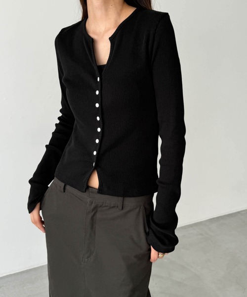 週末限定価格　美品　CANAL JEAN ニットカーディガン　カーディガン CANAL JEAN（キャナルジーン） カーディガン El mar リブスキッパー