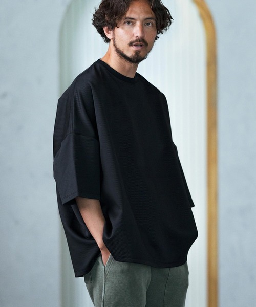 tシャツ CUT OUT LOGO POCKET WIDE S/S TEE レディース メンズ ARCADE tシャツ コットンUSA ビッグシルエット ドロップ