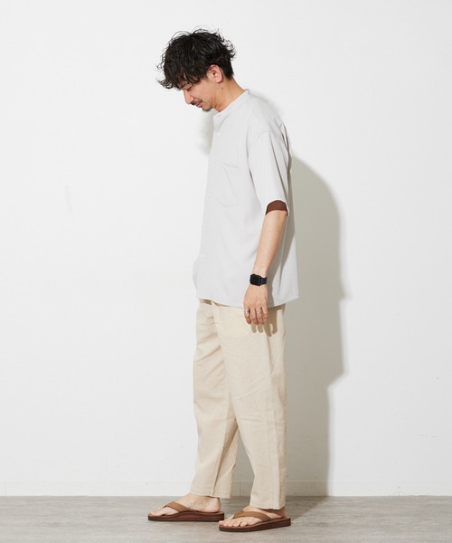 ポリエステル縮絨 ねじれ半袖シャツ ポリエステル縮絨 ねじれ半袖シャツ