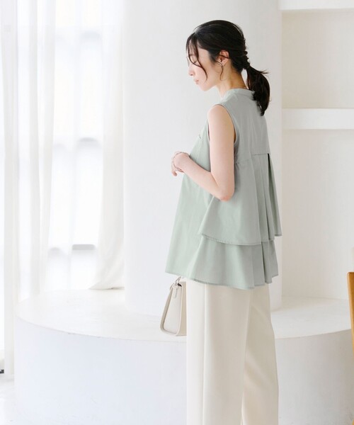 タックパール袖ティアードトップス レディース タックパール袖ティアードトップス【宅配便】 | Fit more
