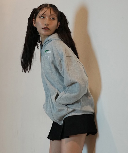 PUMA ホワイト ジップアップジャケット Lサイズ PUMA パーカー PUMA/プーマ ジップアップパーカー 631174