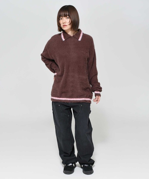 ニット セーター 「mahagrid/マハグリッド」 HAIRY COLLAR KNIT/ヘアリーカラー ニット レディース メンズ MAHAGRID ニット セーター 「mahagrid/マハグリッド」 HAIRY