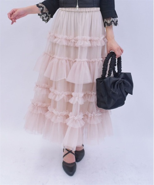 さや出品 axes femme スカート フリルチュールティアードスカート