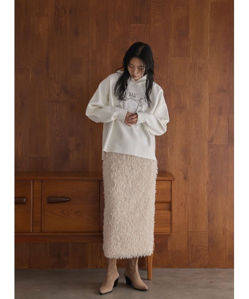 COEL（コエル） パーカー エンブレム刺繍ニットフーディ レディース