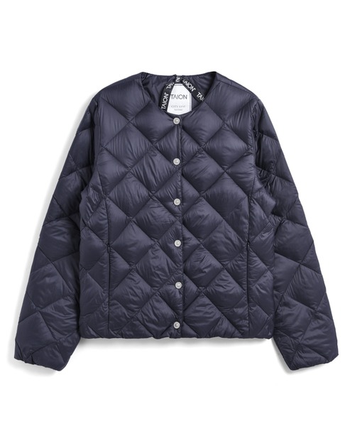 TAION　CITY CREW NECK DOWN COAT ネイビー TAION（タイオン） ダウンコート ダウンジャケット 「」「ウィメンズ