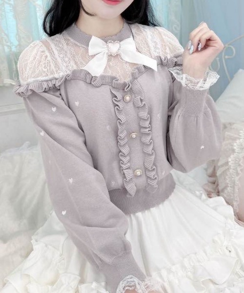 ROJITA ニット セーター ハートドットニットトップス レディース